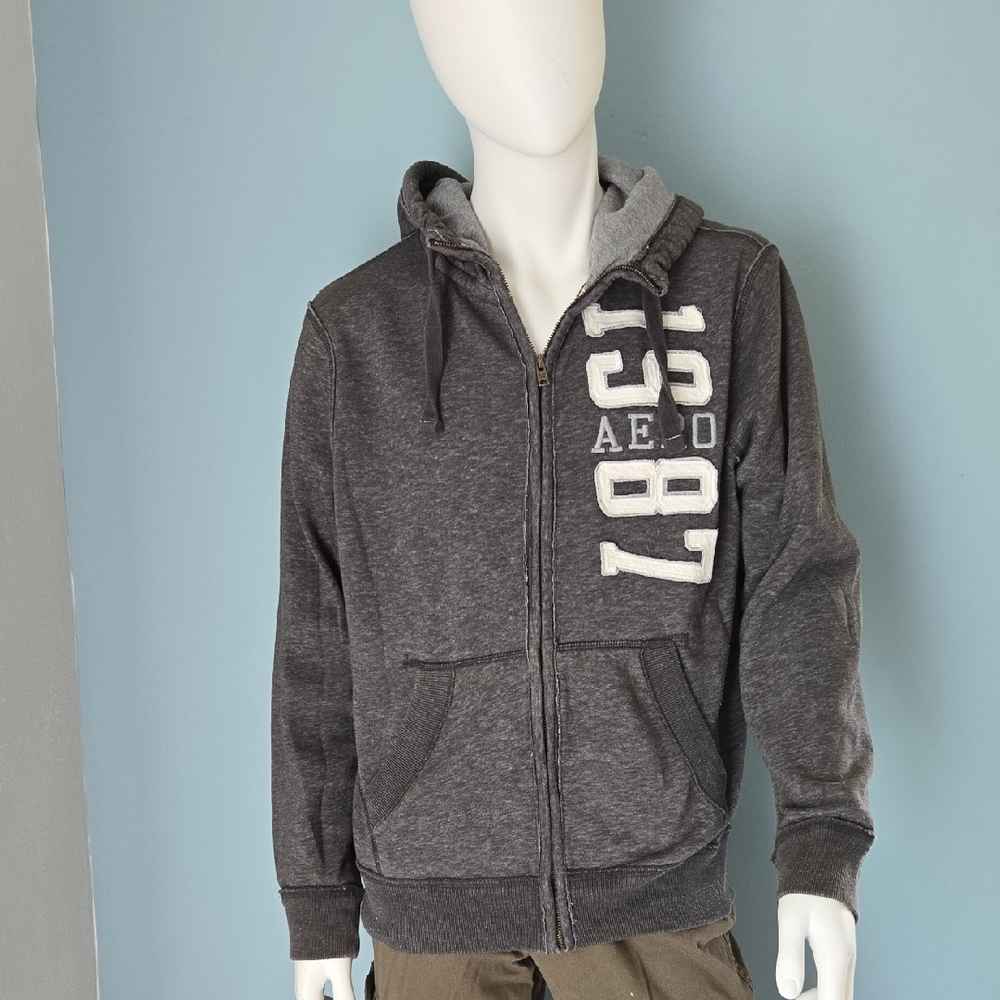 Mens Aeropostale Dark Gray Zip-Up Hoodie